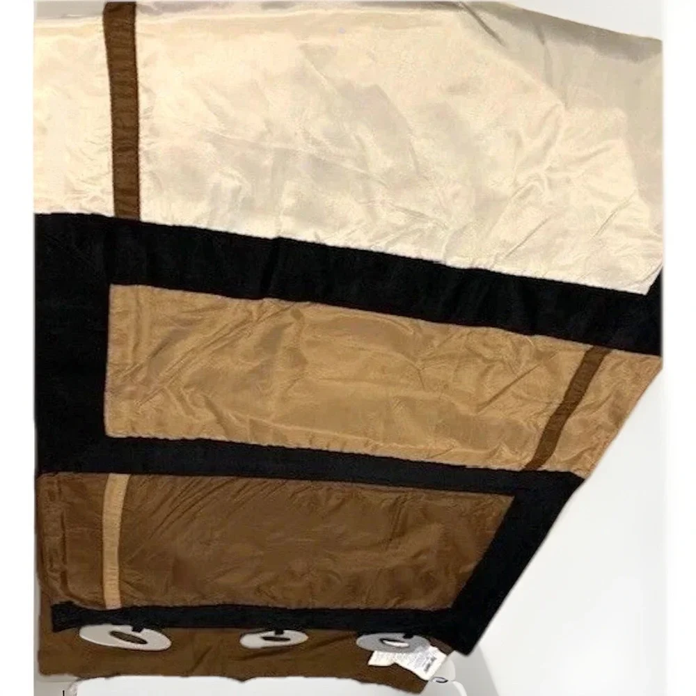 VTG Pier 1 Blocks Table Runner 14x72 Deadstock NWT Brown Geometric Boho Modern